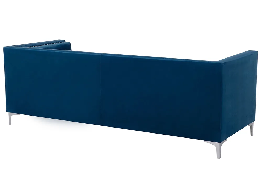 Divano 3 posti AVALDSENES Velluto Blu marino_751783