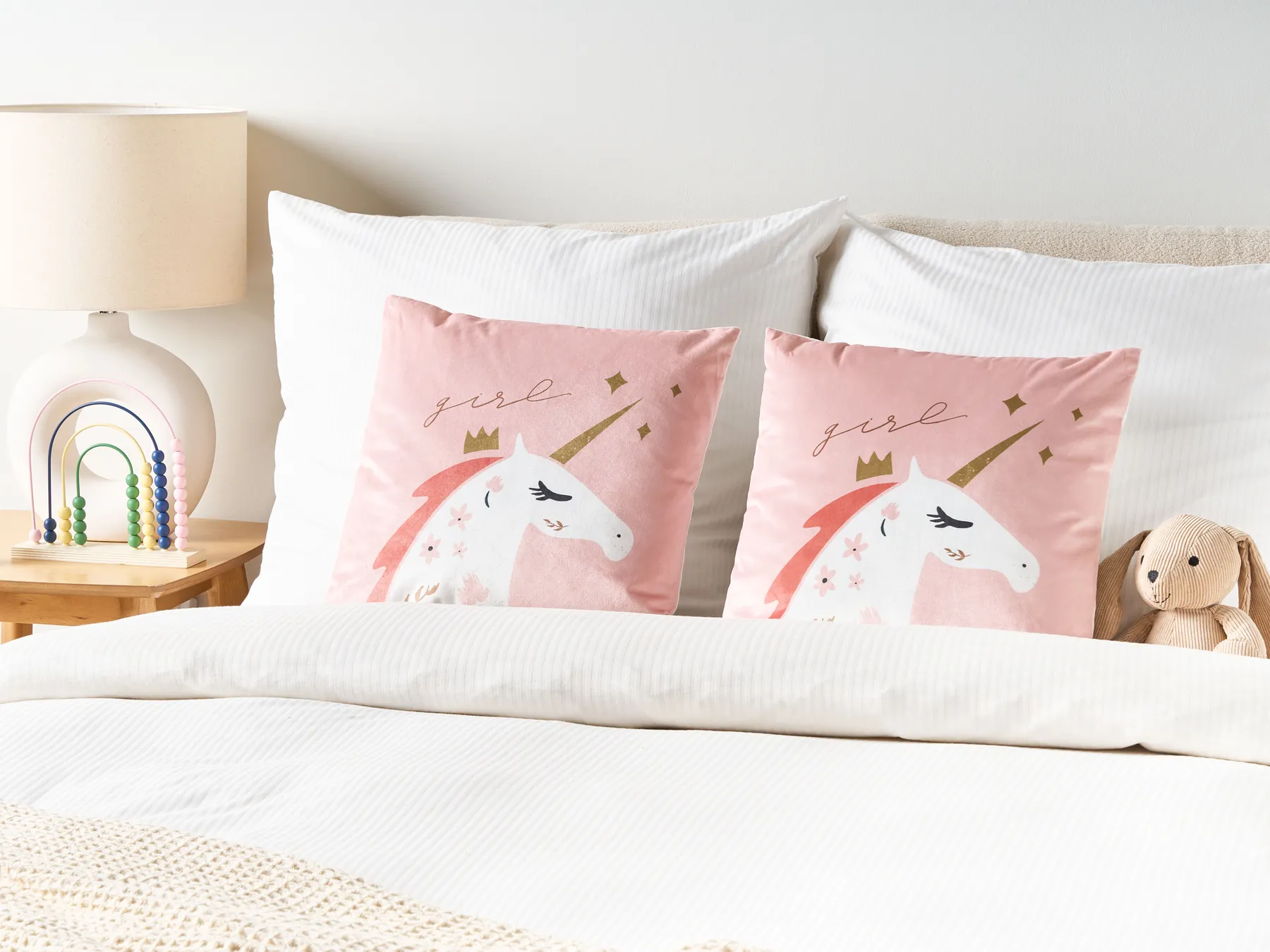Set di 2 cuscini UNIOLA Velluto 45 x 45 cm Rosa_879409
