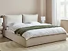 Ottoman Bed BAJONNA Fabric Light Beige 180 x 200 cm (EU Super King)