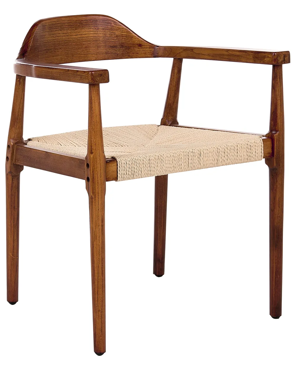 Set van 2 eetkamerstoelen OAKDALE Hout Donkerbruin/beige_985730