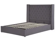 Ottoman Bed LUBBON Velvet Grey 140 x 200 cm (EU Double)_833517
