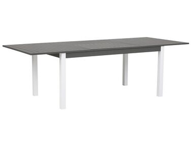 Mesa de jardín extensible de metal gris oscuro/blanco 168/248 x 100 cm PANCOLE