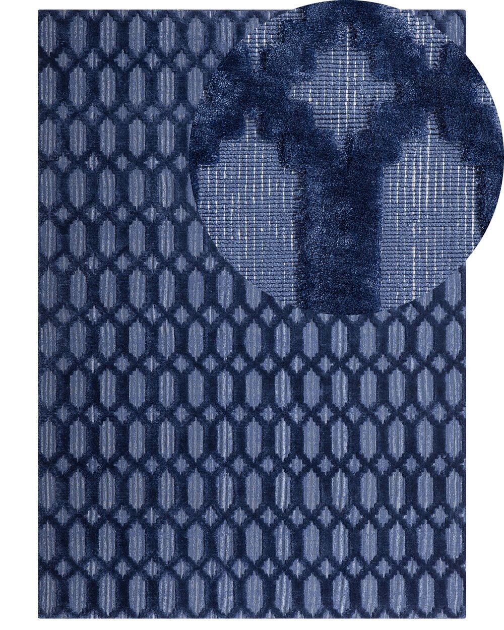 Rug CIZRE Navy Blue 160 x 230 cm Viscose