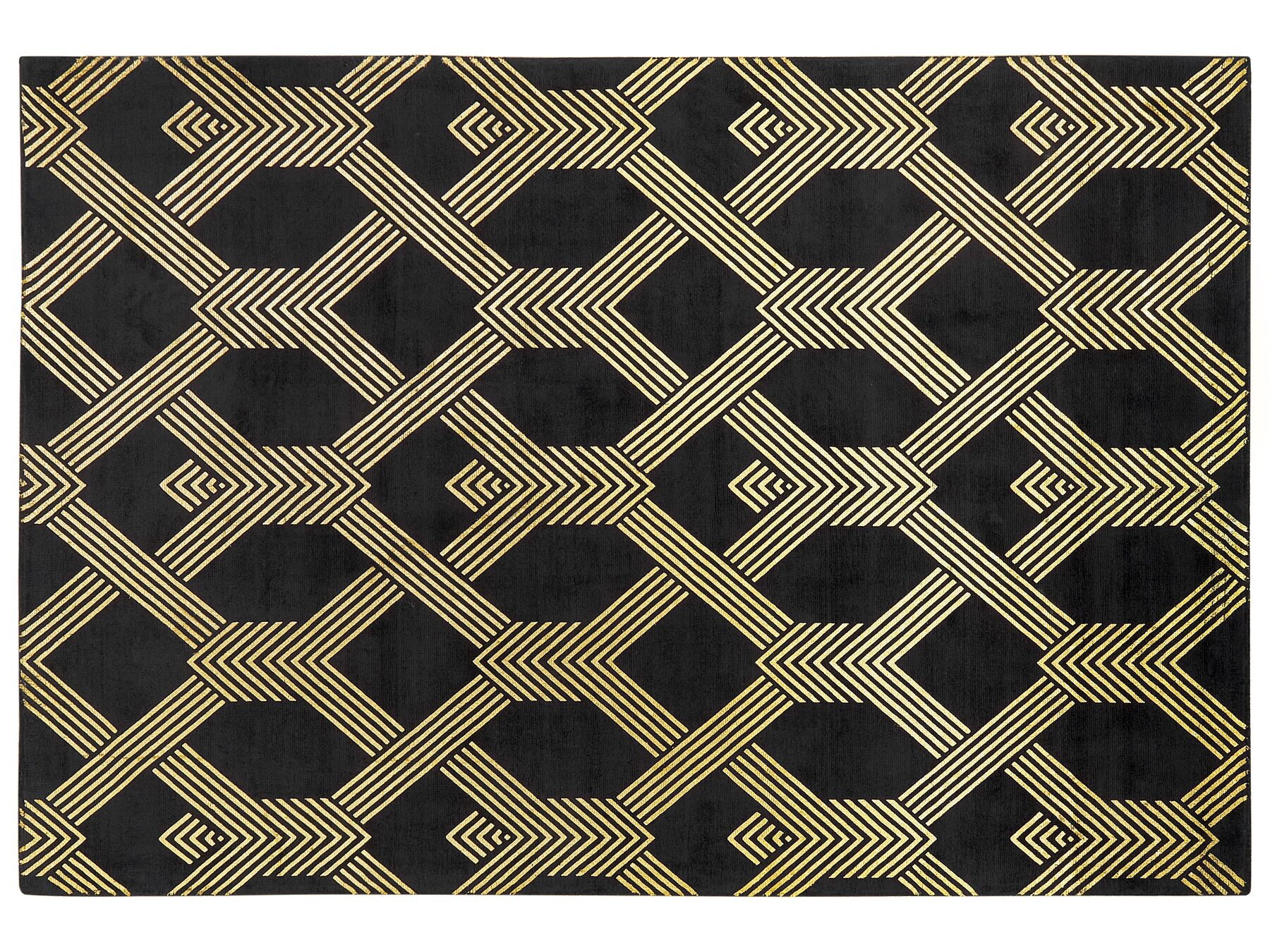 Viskózový koberec 160 x 230 cm čierna/zlatá VEKSE_762332