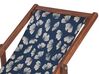 Set of 2 Sun Lounger Replacement Fabrics Floral Pattern Navy Blue ANZIO/AVELLINO_819909