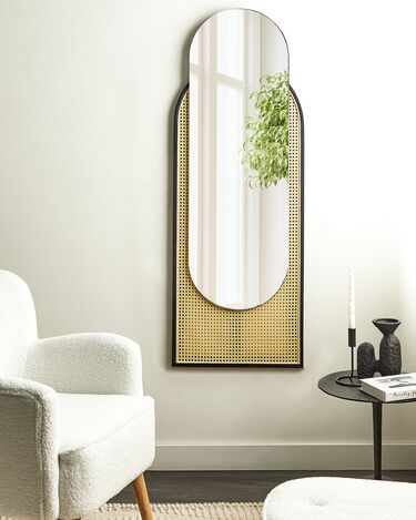 Rattan Wall Mirror 53 x 143 cm Light NEVERS