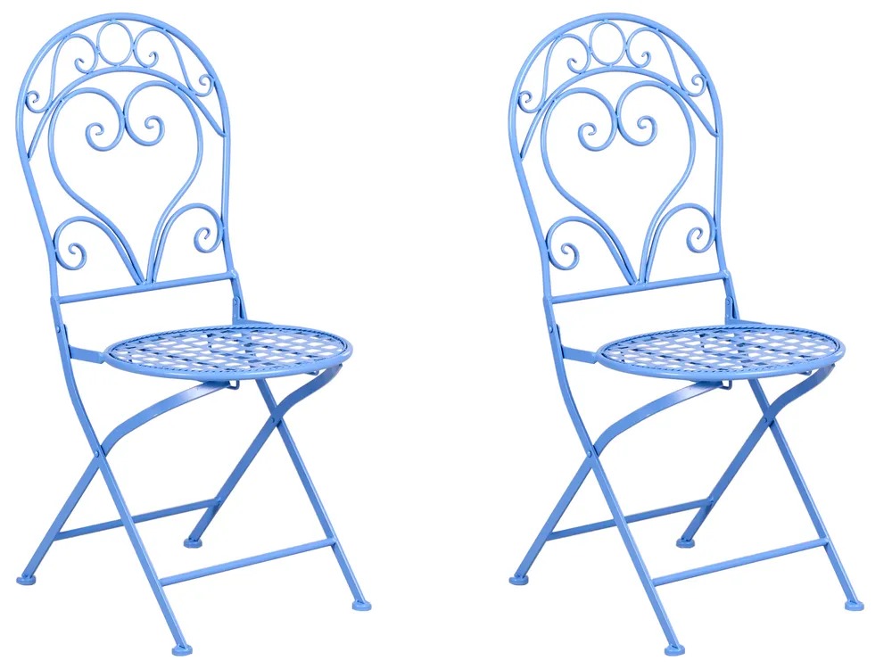 Bistro Set ALBINIA Metal Blue_1016126