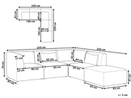 Modular Corner Sofa 4 Seater LEMVIG with Ottoman Corduroy Golden Brown Right Hand_1055058