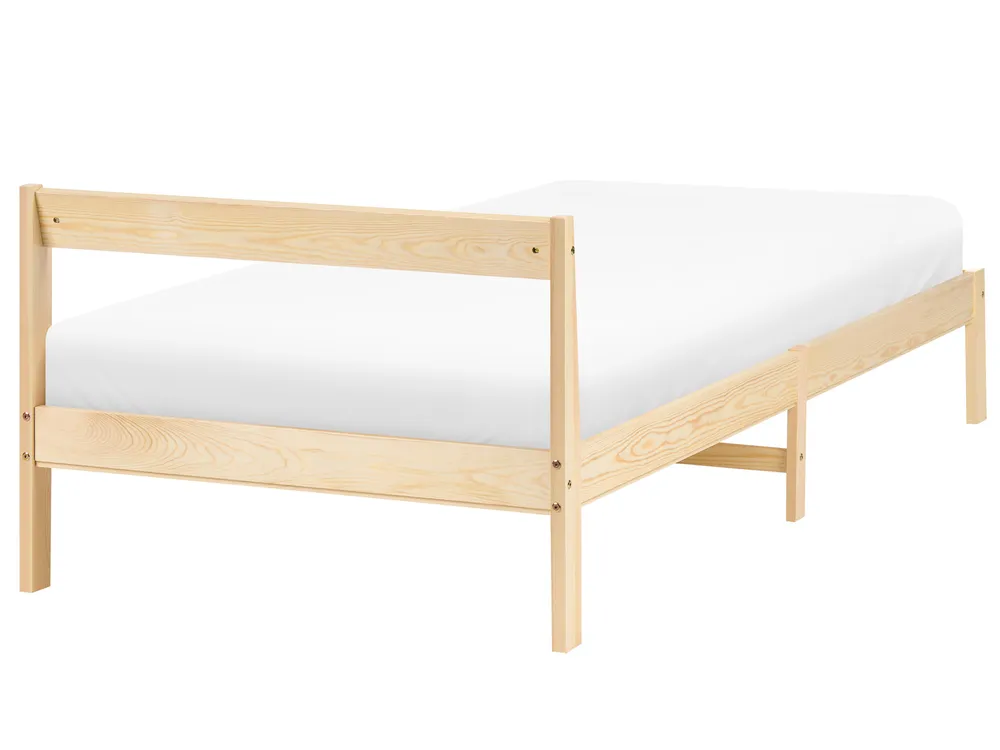 Bett mit Lattenrost Kiefernholz MADONE 90 x 200 cm Hellbraun_1123812