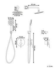 Concealed Shower Set with Rainshower PUELO Gold_1000174