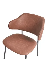 Set of 2 Dining Chairs KENAI Faux Leather Brown_939011