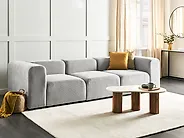 Modular Sofa 3 Seater FALSTERBO Corduroy Grey_1173807