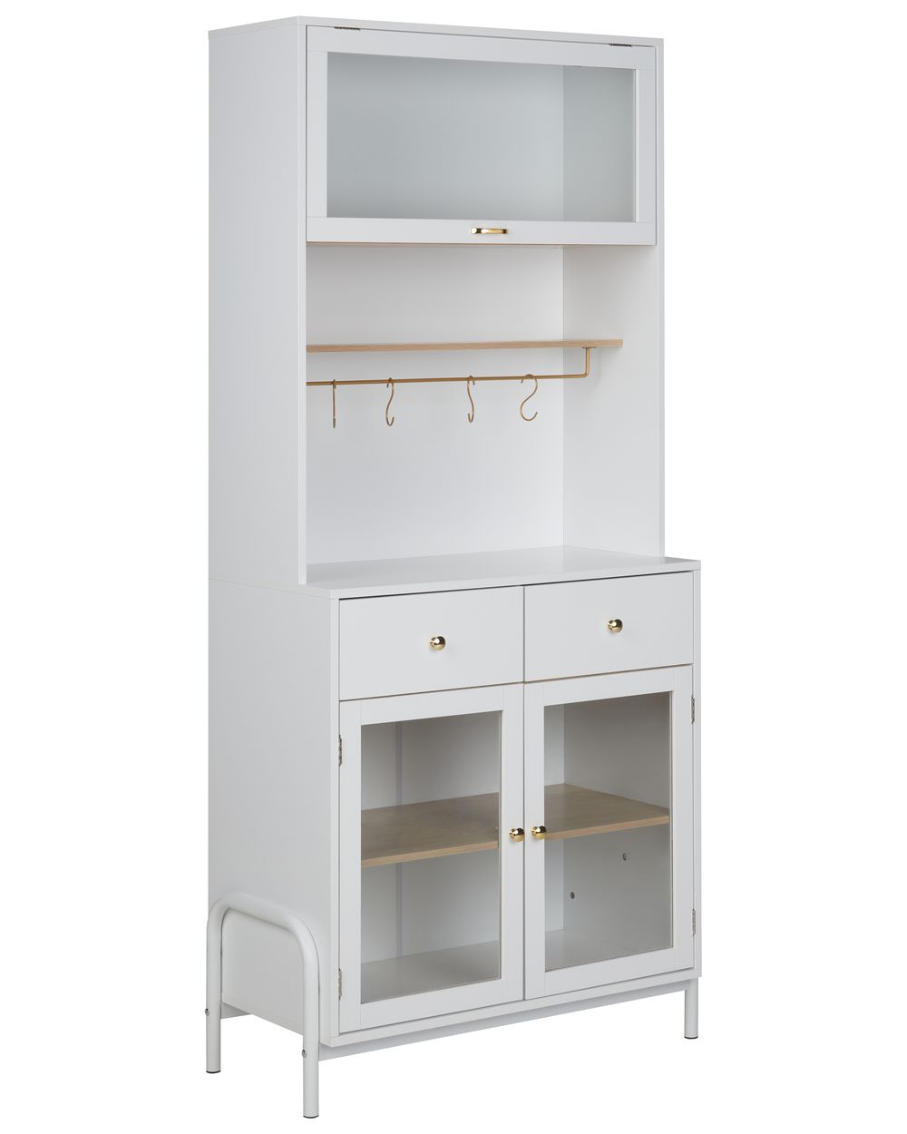 Armário com vitrine PARLIN 82 cm Branco