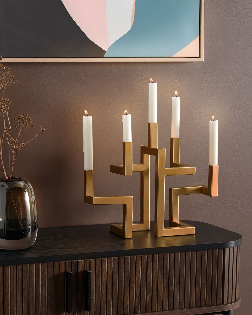 Candelabro RAPOSO 30 cm Metal Dourado