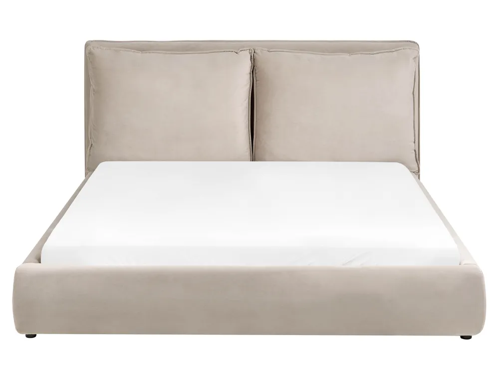 Bed Velvet BAJONNA 160 x 200 cm (EU King Size) Taupe_1009635