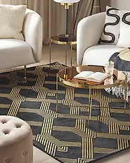 Tappeto VEKSE Nero 160 x 230 cm Viscosa_1177524