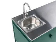 Set cucina da esterno 2 elementi con lavello MAENZA Verde Metallo_1045147