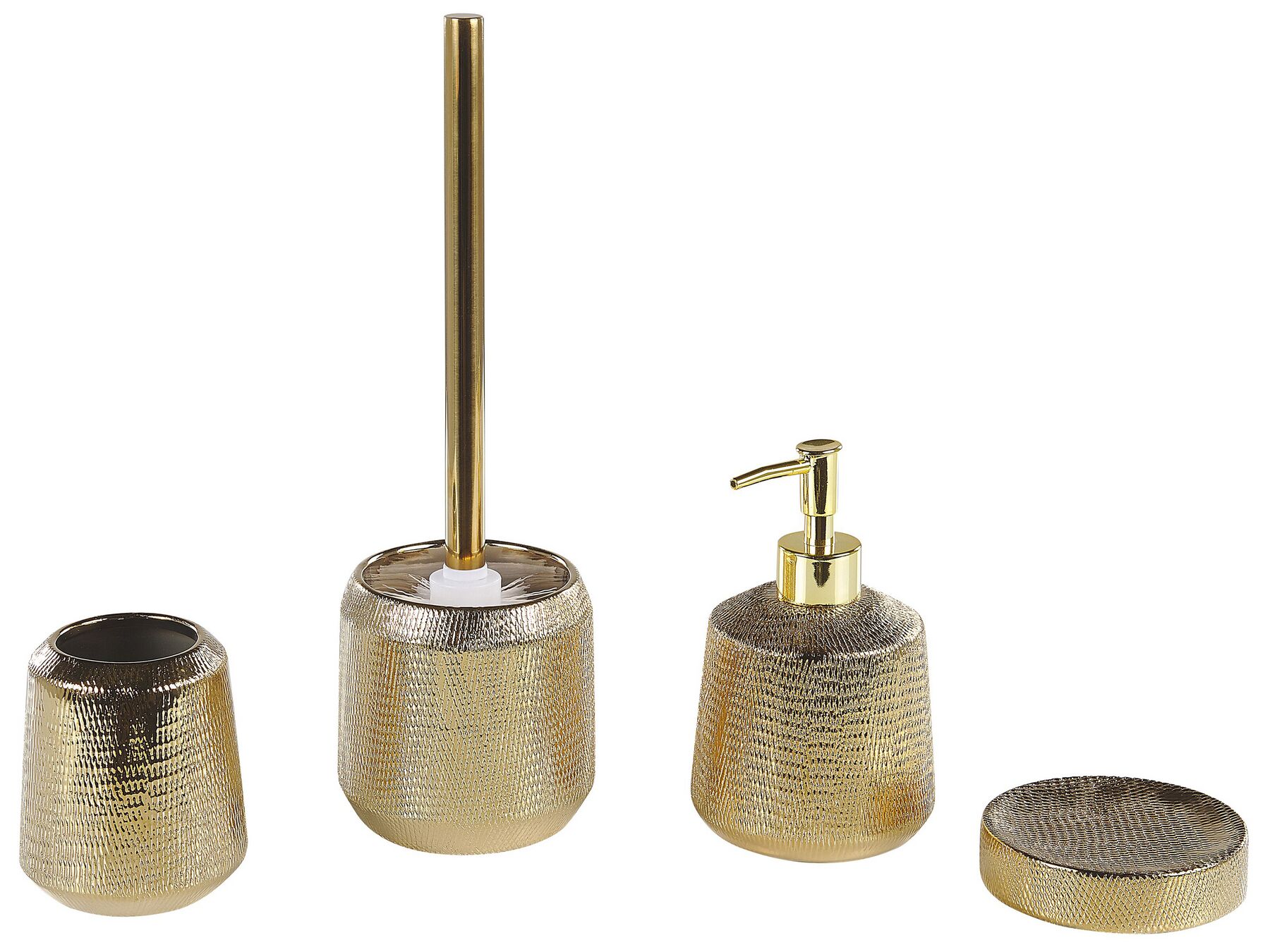 Ceramic 4-Piece Bathroom Accessories Set Gold PINTO_788496