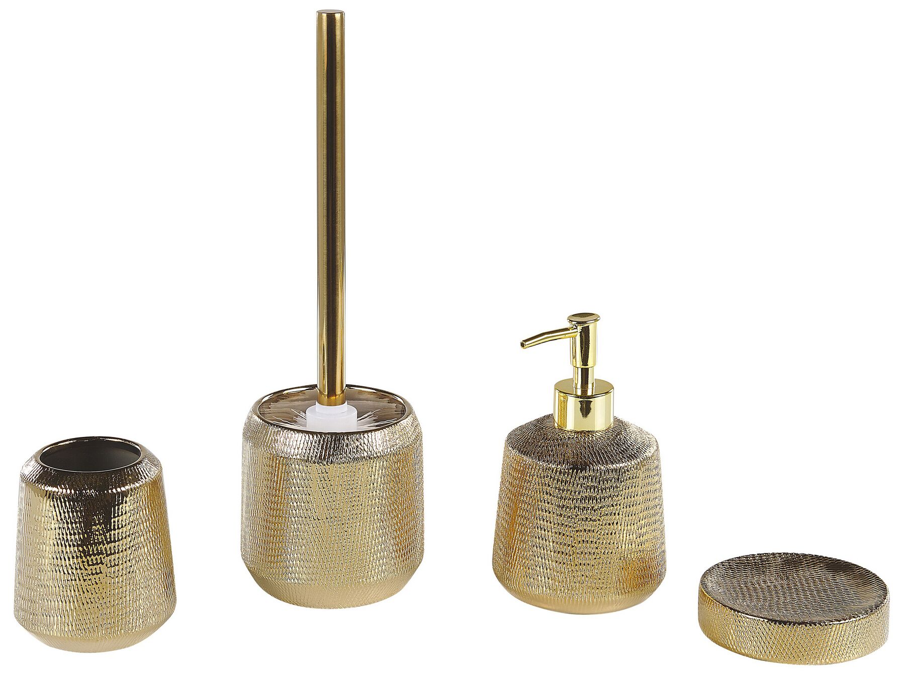 Badezimmer Set 4-teilig Keramik gold PINTO_788496