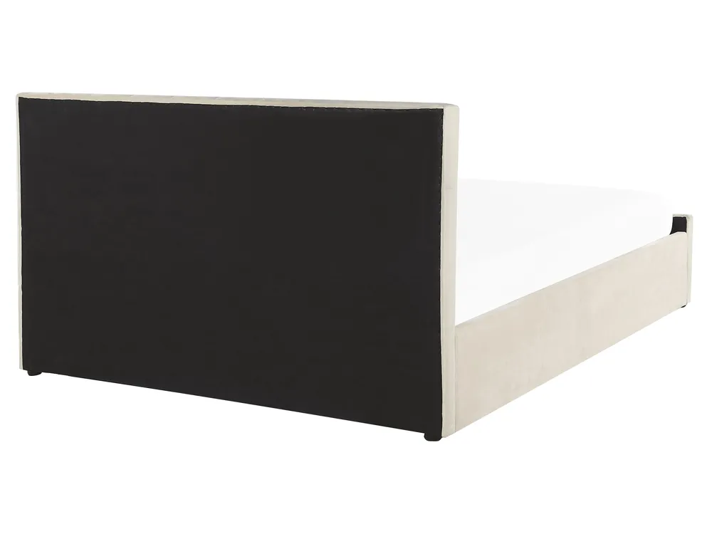 Ottoman Bed AMIENS Velvet Light Beige 160 x 200 cm (EU King Size)_791244