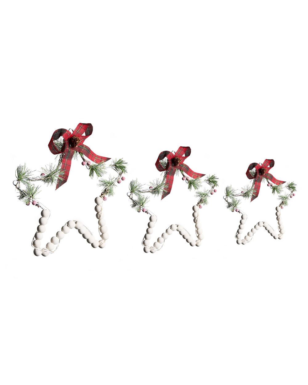 Set of 3 Hanging Decorations LED KALLAVESI 25/30/35 cm Star White