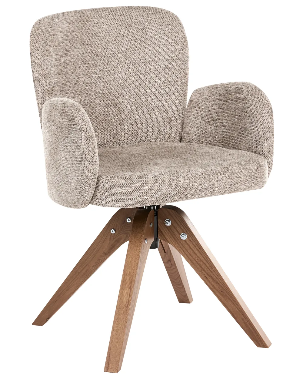 Set of 2 Dining Chairs Swivel JEAN Fabric Taupe_1125837