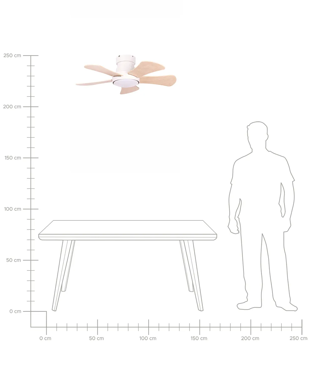 Deckenventilator mit Licht BIVENS mit Fernbedienung LED Hellbeige_1133276