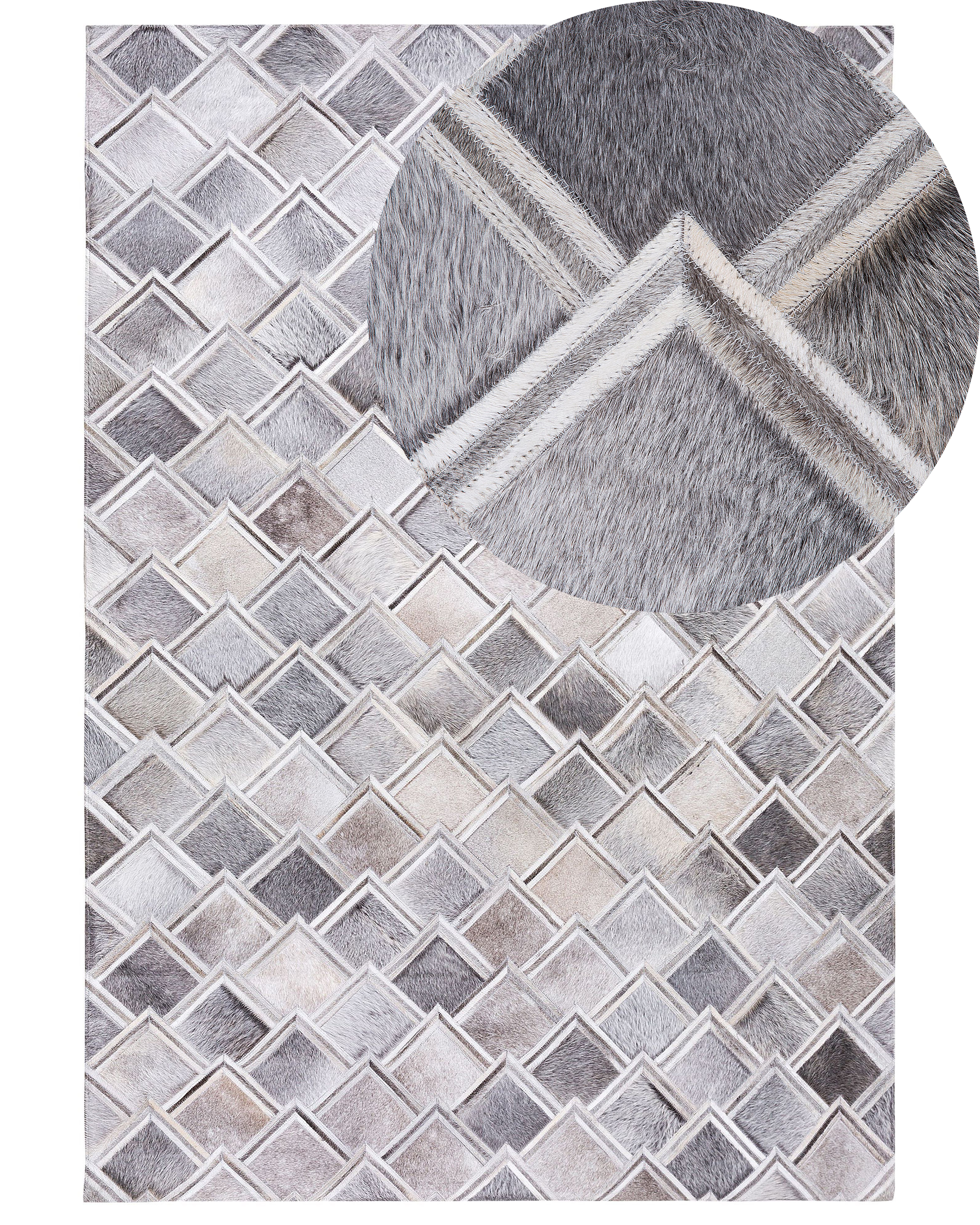 Kožený koberec 140 x 200 cm sivý AGACLI_689246