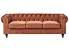 Sofa 3 Seater CHESTERFIELD Velvet Golden Brown