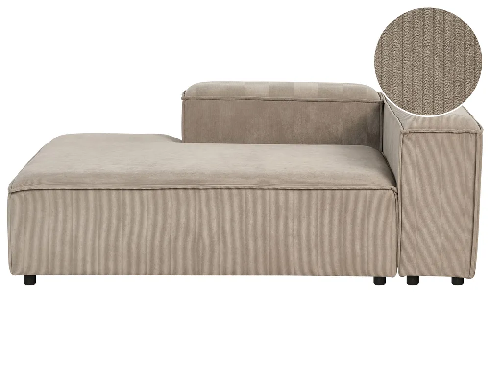 Right-Hand Chaise Longue ARDAL Corduroy Light Brown