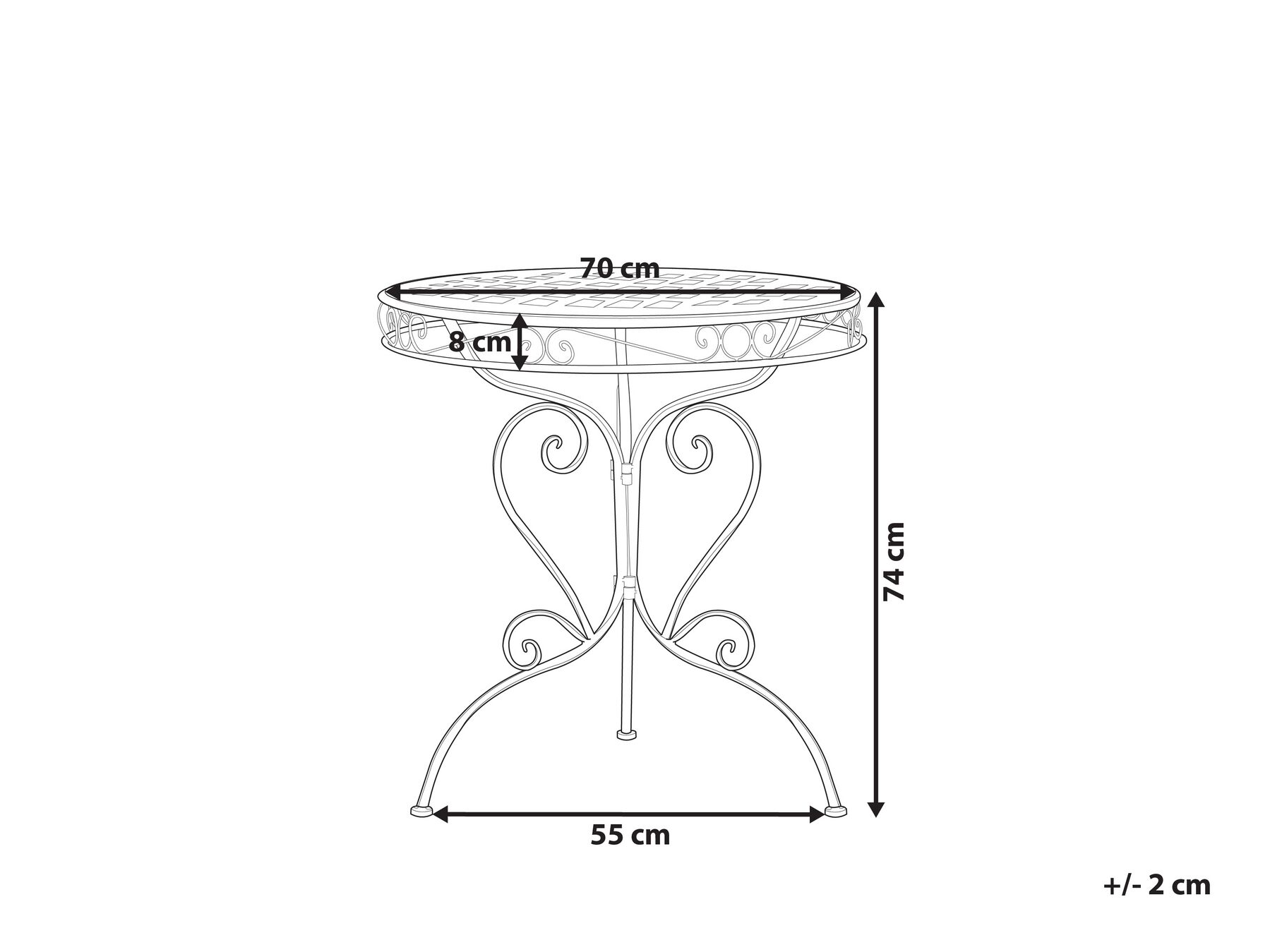 Bistro Table ALBINIA 70 cm 70 cm Metal Pink_774568