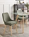 Set of 2 Dining Chairs MELFORT Fabric Dark Green