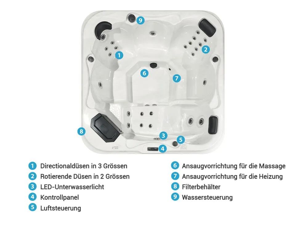 Outdoor Whirlpool mit LED TULAROSA Weiss_820190