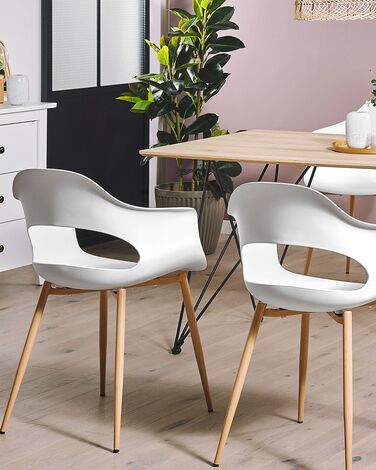 Set of 2 Dining Chairs White UTICA