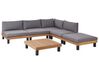 Lounge Set zertifiziertes Akazienholz hellbraun 5-Sitzer Auflagen grau FRAZZANO_932974