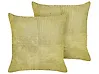 Set of 2 Decorative Cushions MILLET 43 x 43 cm Corduroy Olive Green Geometric Pattern