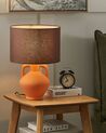 Tischlampe Keramik orange / braun 46 cm Trommelform LABRADA_878709