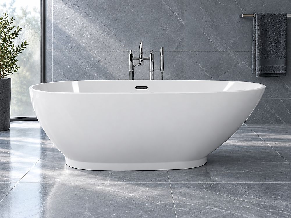 Freistehende Badewanne GUIANA 173 x 82 cm Weiss