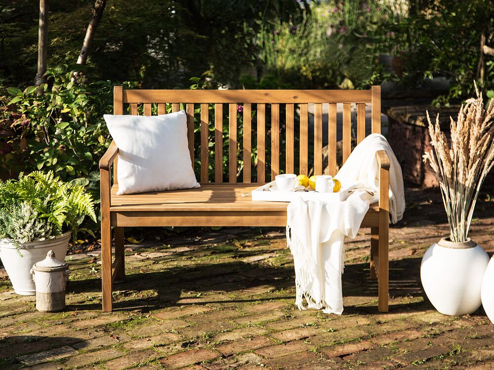Acacia wood garden bench sales
