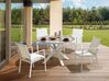 Okrúhly záhradný stôl ⌀ 120 cm biely s mramorovým efektom MALETTO_922942