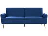 Divano letto 3 posti in velluto blu navy VETTRE_787959