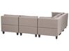 5 Seater Right Hand Modular Fabric Corner Sofa with Ottoman Brown UNSTAD_924980