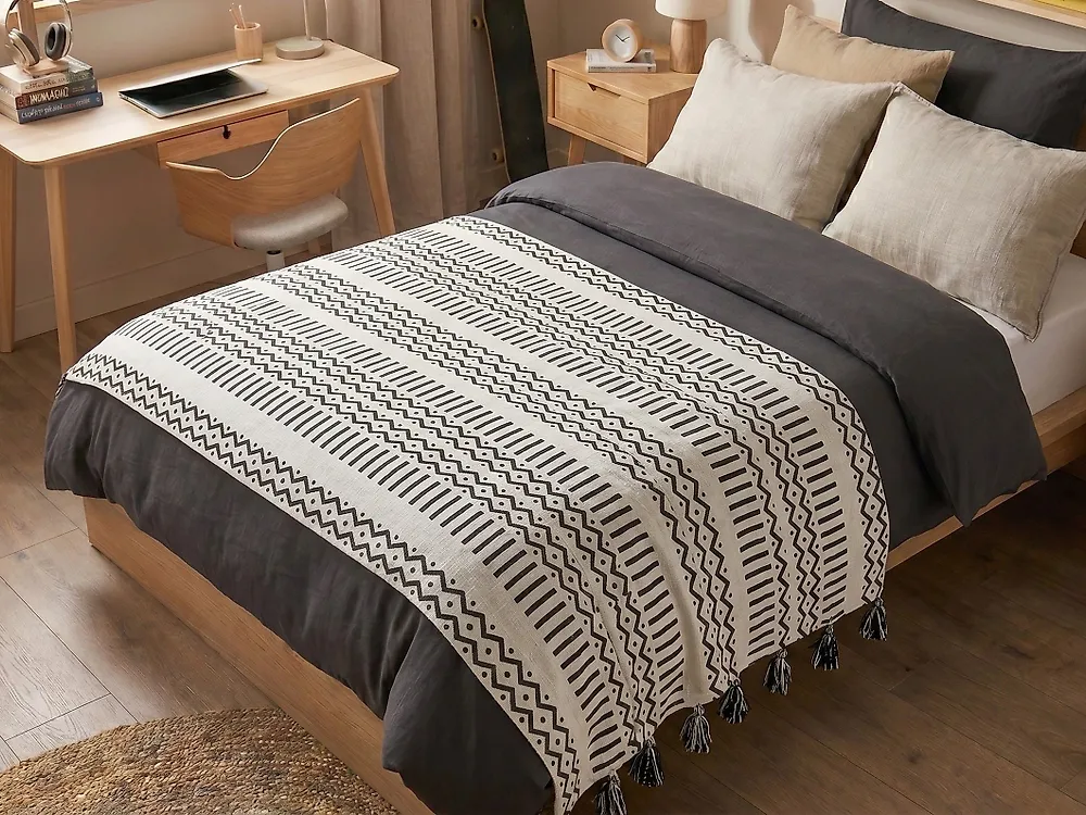 Couverture UNNAO Coton 130 x 180 cm Blanc_1179850