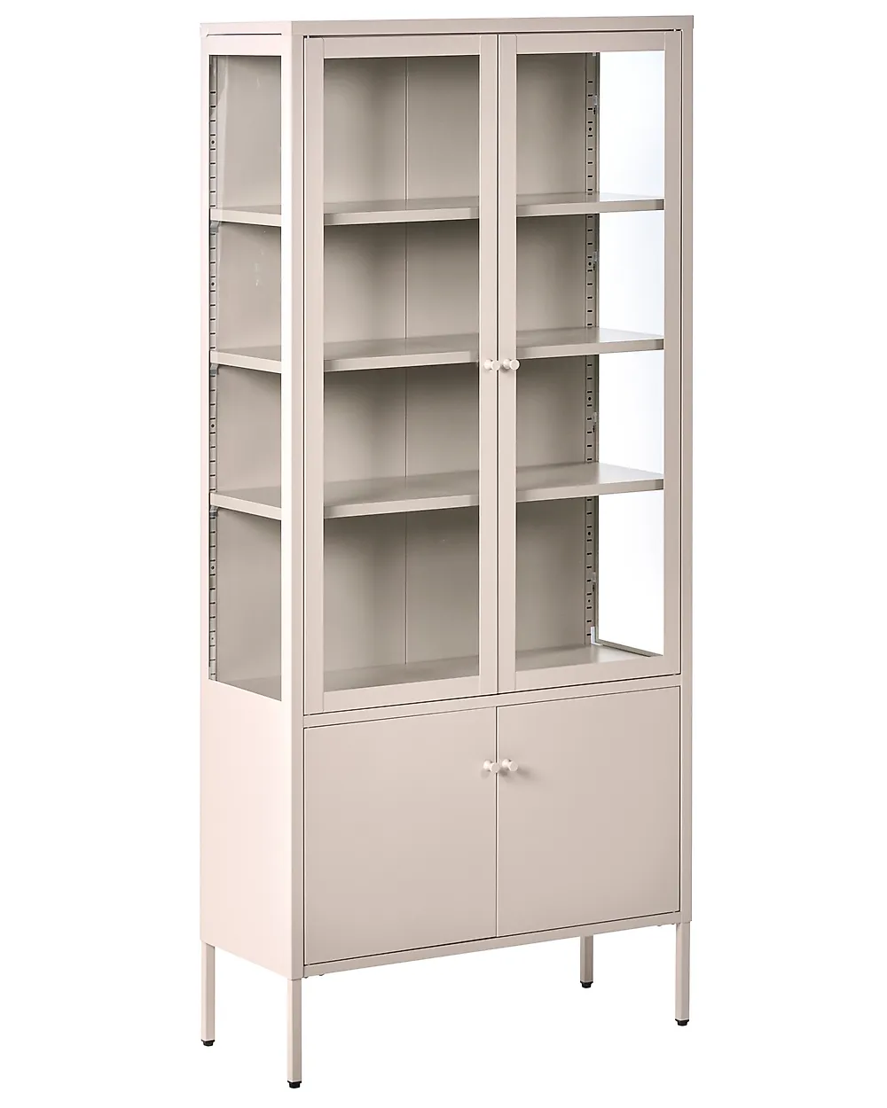 Vitrine mit Glastüren OXTED 80 cm Metall Beige