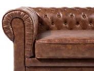 Sofa 3 Seater CHESTERFIELD Faux Leather Golden Brown_539810