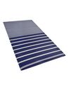 Tapis d'extérieur à rayures bleu marine 90 x 180 cm HALDIA_734034