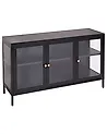 Glass Display Sideboard NEWPORT 115 cm Metal Black