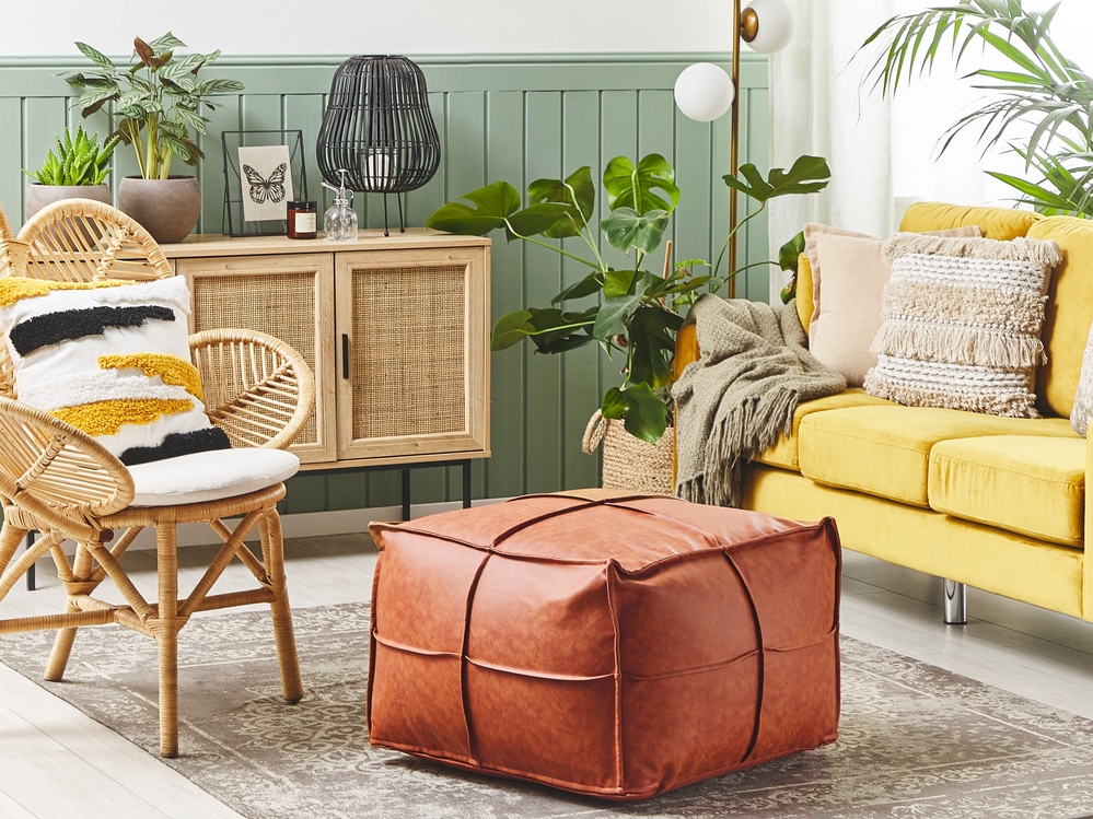 Faux leather pouffe sale