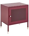 Bedside Table OSSETT Metal Dark Red