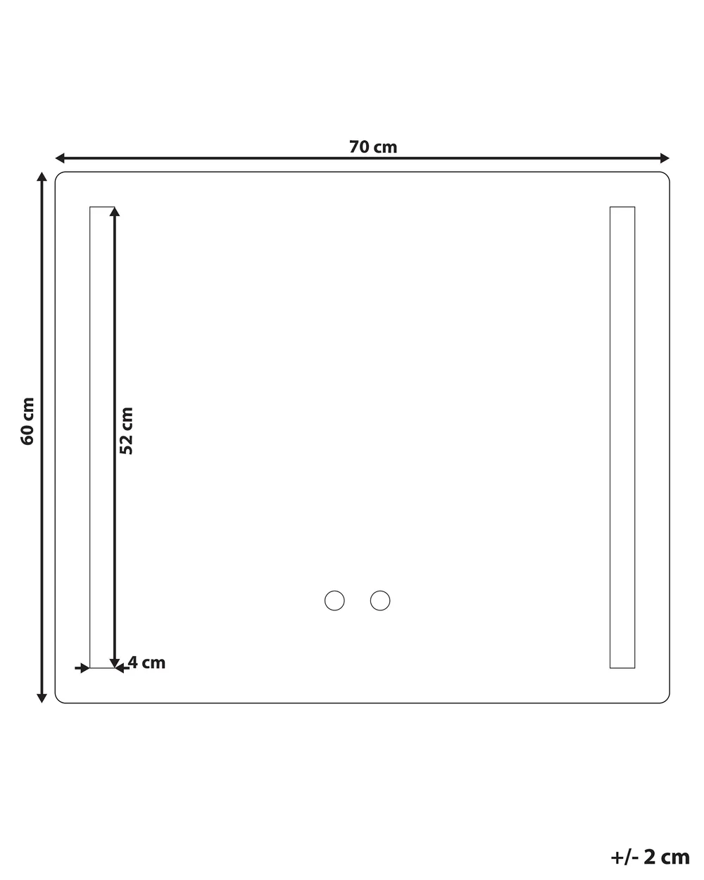 Aplike Specchio Decorativo Con Luce LED Frontale – Modello Berlin – 60x70 Cm – Luce Neutra 4000K – IP44 – Facile Installazione
